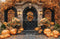 Kate Halloween Citrouilles Porte Automne Toile de fond en Laine conçue par Emetselch - Kate Backdrop FR