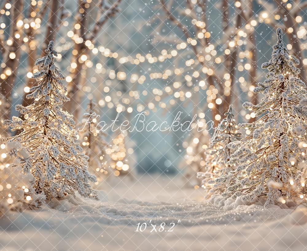 Kate Hiver Forêt Neige Lumières Toile de fond conçue par Emetselch - Kate Backdrop FR