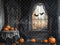 Kate Halloween Citrouilles Fenêtre Gothique Toile de fond en Laine conçue par Emetselch - Kate Backdrop FR