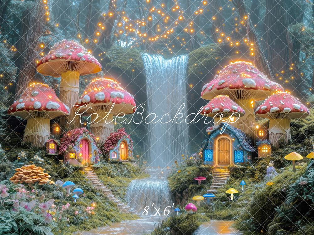 Kate Fée Champignon Maison Cascade Toile de fond conçue par Mini MakeBelieve - Kate Backdrop FR