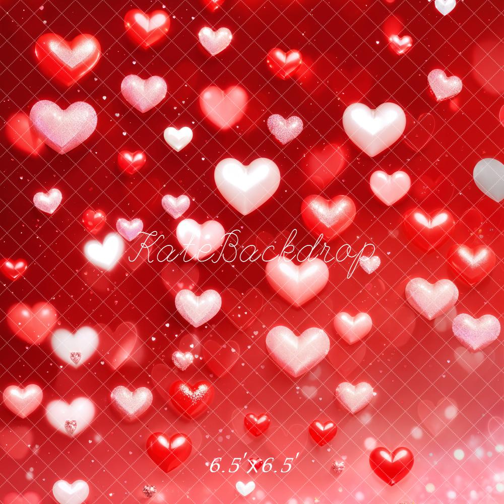Kate Saint Valentin Cœurs Rouge Paillettes Toile de fond conçue par Emetselch - Kate Backdrop FR
