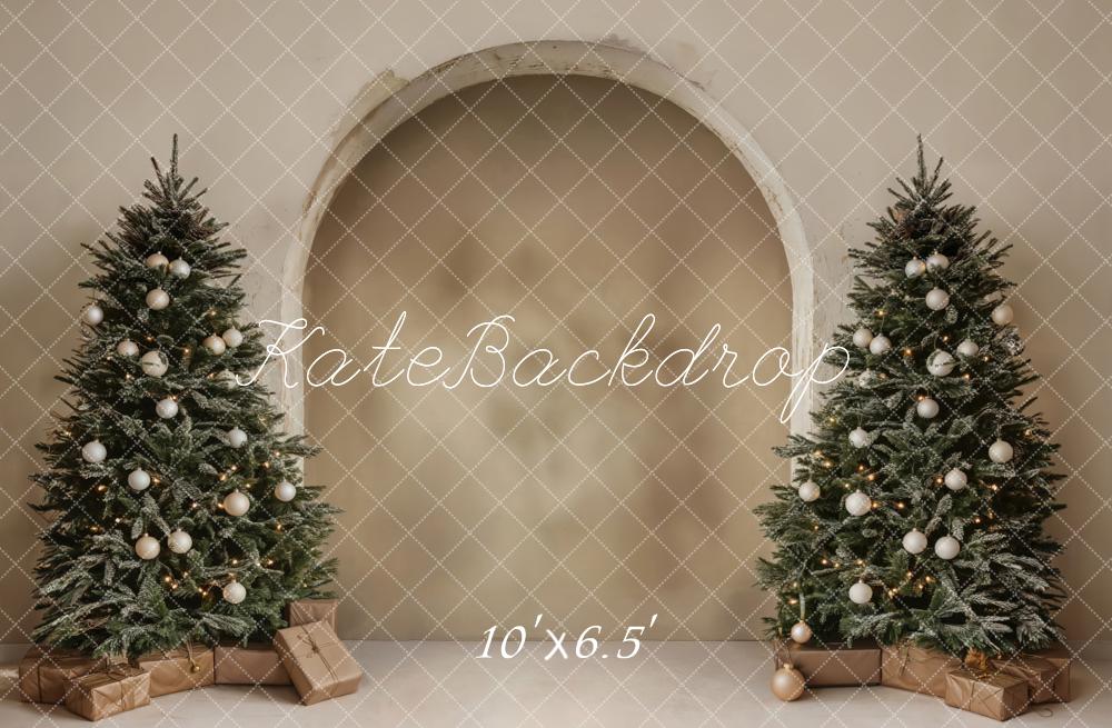 Kate Noël Sapins Arche Beige Toile de fond en Laine conçue par Emetselch