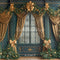 Kate Noël Fenêtre Sapins Guirlandes Or Toile de fond conçue par Emetselch - Kate Backdrop FR