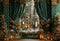 Kate Noël Fenêtre Rideaux Lanternes Vert Toile de fond conçue par Emetselch - Kate Backdrop FR