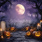 Kate Halloween Citrouilles Pleine Lune Bougies Toile de fond conçue par Emetselch - Kate Backdrop FR