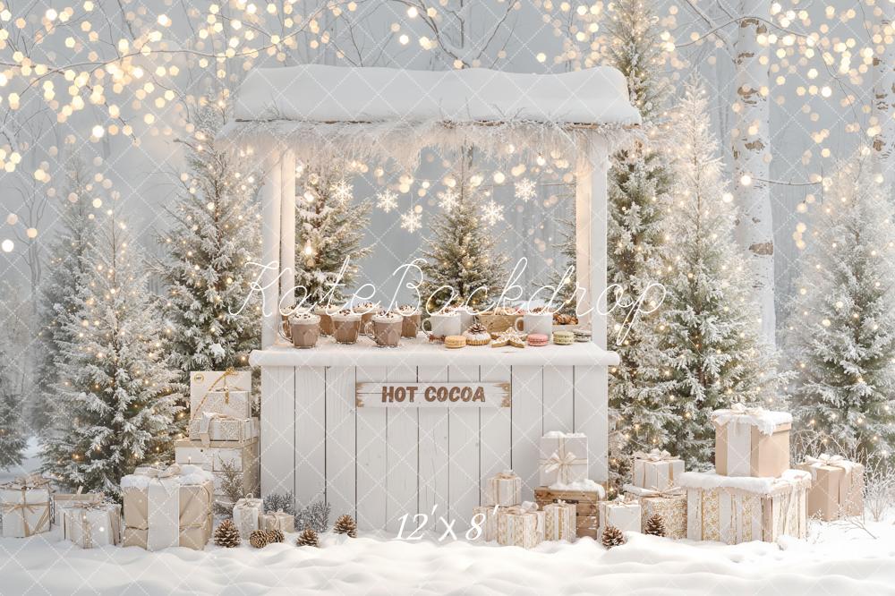 Kate Hiver Stand Chocolat Sapins Cadeaux Toile de fond conçue par Emetselch
