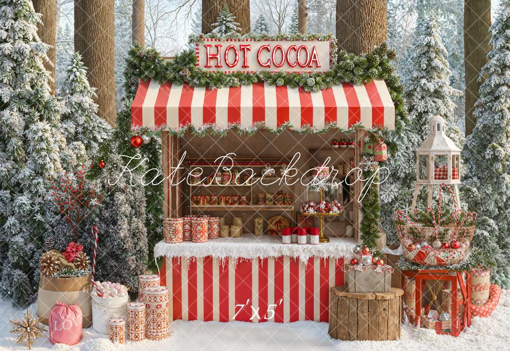 Kate Noël Stand Chocolat Chaud Neige Toile de fond conçue par Emetselch