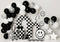 Kate Anniversaire Damier Sourire Noir Blanc Toile de fond conçue par Patty Roberts