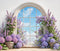 Kate Fenêtre Fleurs Violettes Arche Toile de fond en Laine conçue par Emetselch - Kate Backdrop FR