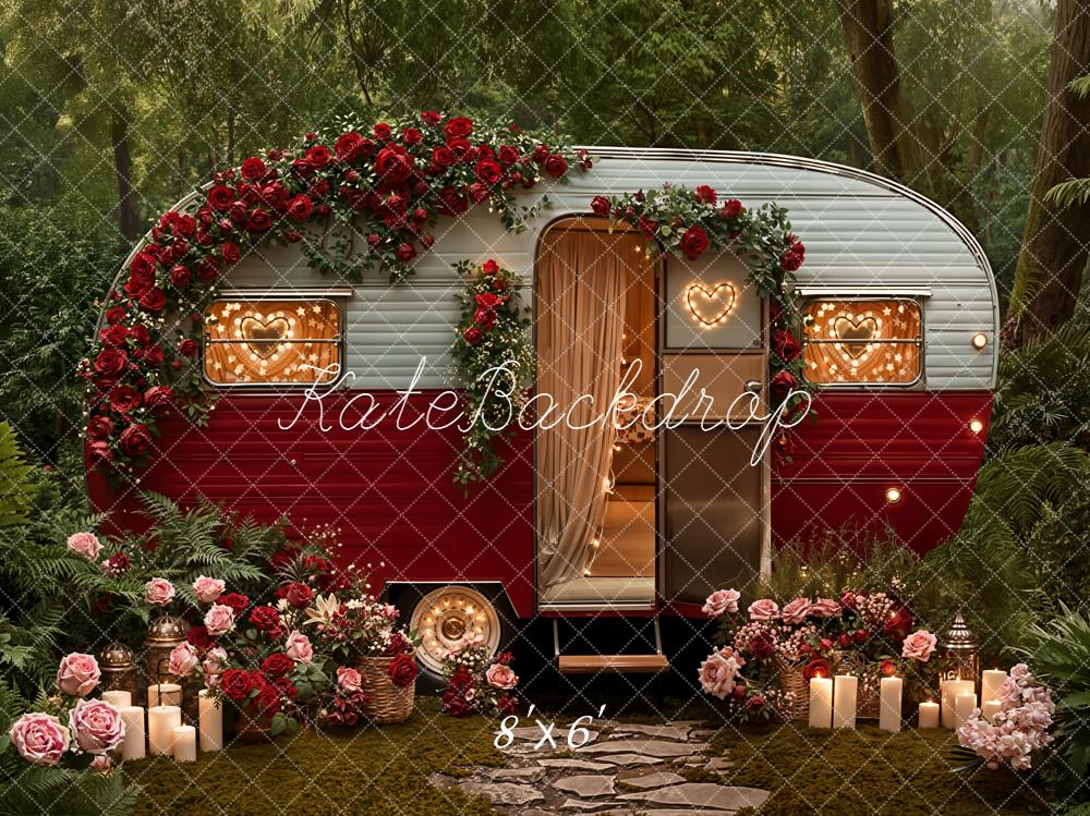 Kate Camping-car Saint Valentin Forêt Toile de fond en Laine conçue par Emetselch