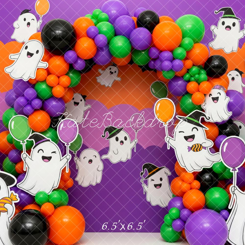 Kate Halloween Fantômes Arche Ballons Toile de fond conçue par Patty Roberts