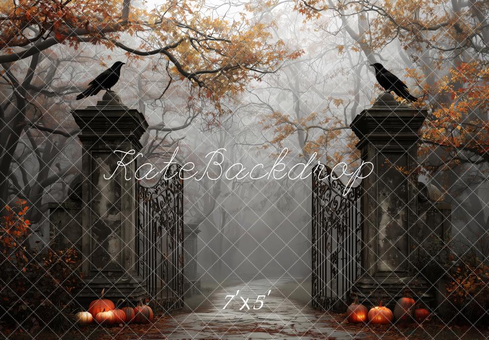 Kate Halloween Portail Corbeaux Citrouilles Toile de fond conçue par Patty Roberts
