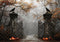 Kate Halloween Portail Corbeaux Citrouilles Toile de fond conçue par Patty Roberts