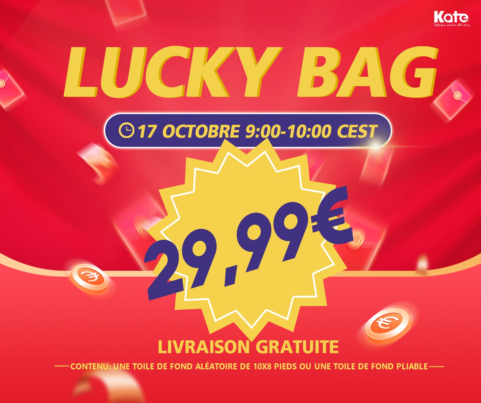 Lucky Bags avec LIVRAISON GRATUITE —— Chaque personne ne peut acheter qu’un seul lucky bag. (Heure d'ouverture: 9:00-10:00 CEST le 17 octobre)