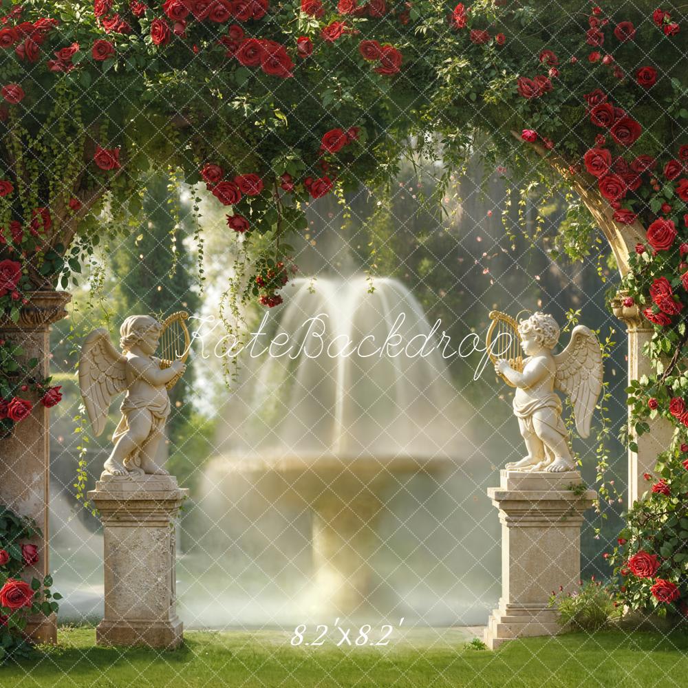 Kate Jardin Roses Fontaine Cour Toile de fond conçue par Emetselch