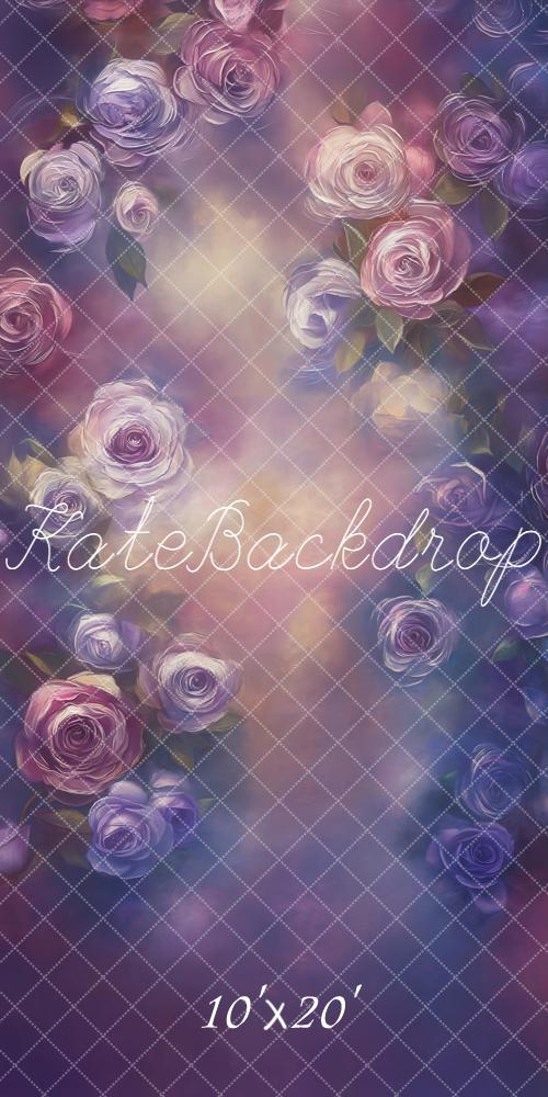 Kate Fleurs Roses Violet Portrait Toile de fond conçue par Emetselch - Kate Backdrop FR