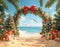 Kate Noël Plage Sapins Cadeaux Toile de fond en Laine conçue par Emetselch