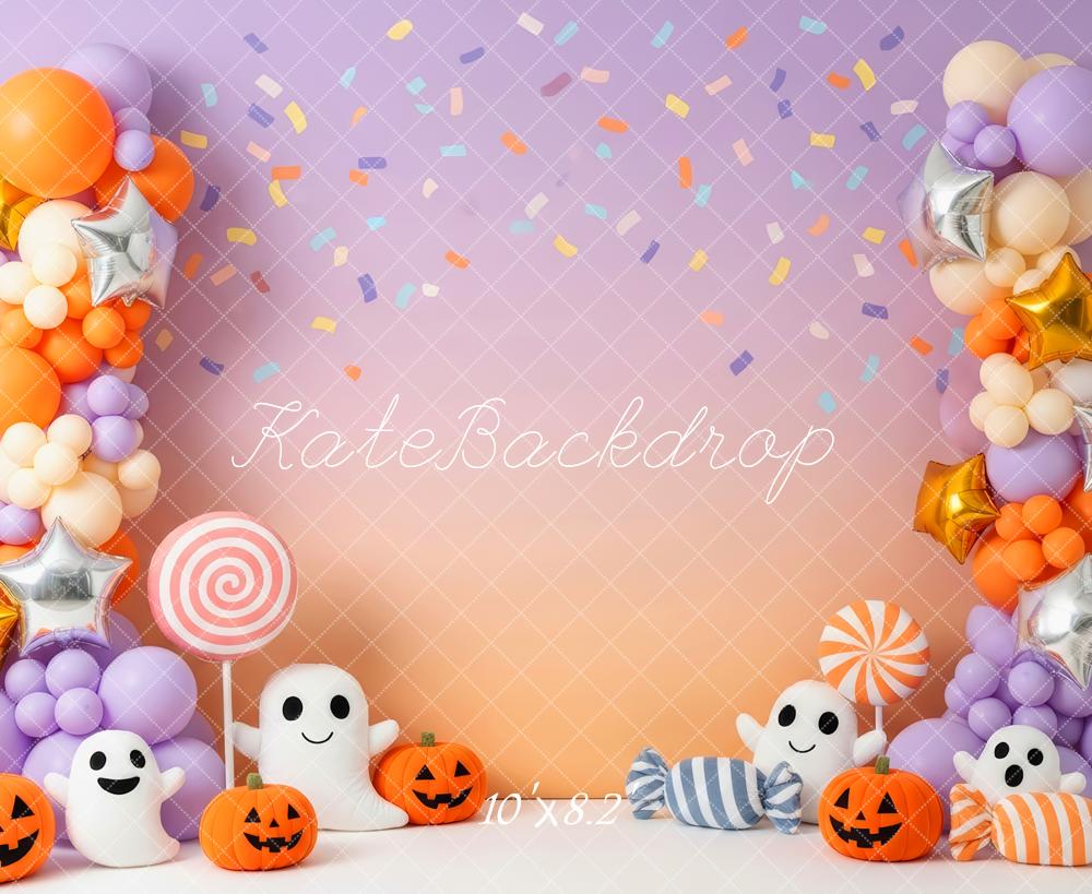 Kate Halloween Ballons Citrouilles Fantômes Toile de fond conçue par Patty Roberts