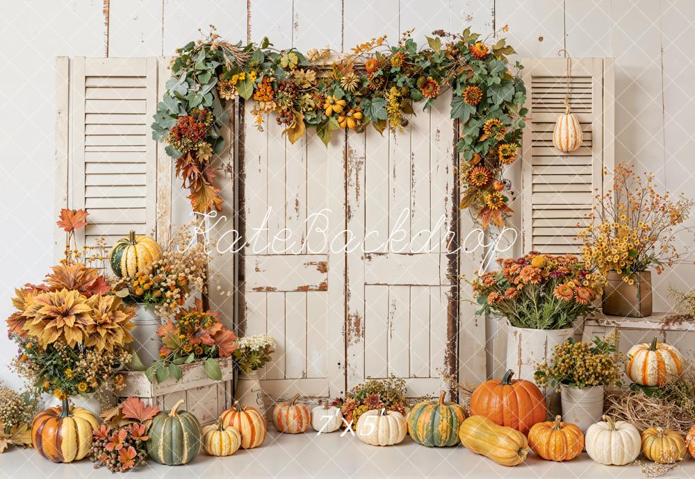 Kate Automne Citrouilles Porte Volets Toile de fond conçue par Emetselch