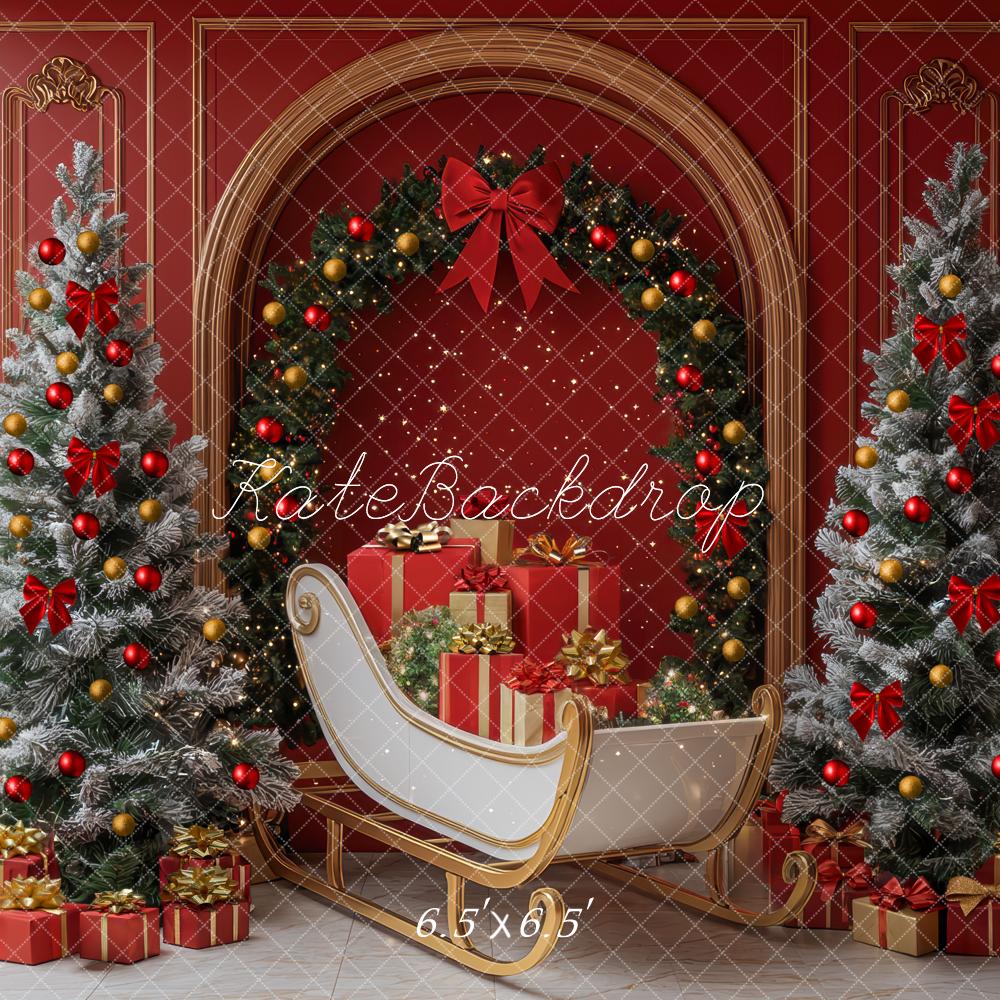 Kate Noël Arche Cadeaux Traîneau Rouge Toile de fond conçue par Mini MakeBelieve