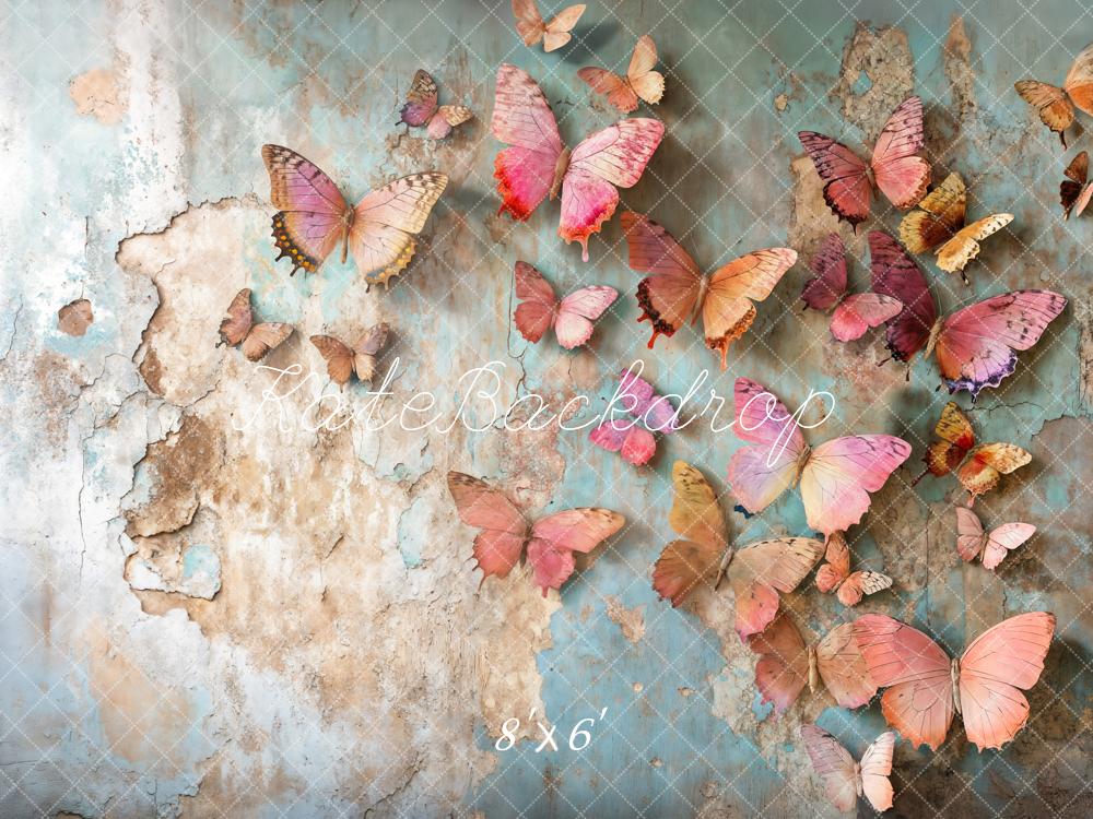 Kate Papillons Mur Vieilli Texture Toile de fond conçue par Emetselch