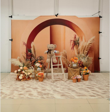 Kate Bohème Arche Orange Élégant Toile de fond+Plage de sable Été Toile de fond - Kate Backdrop FR