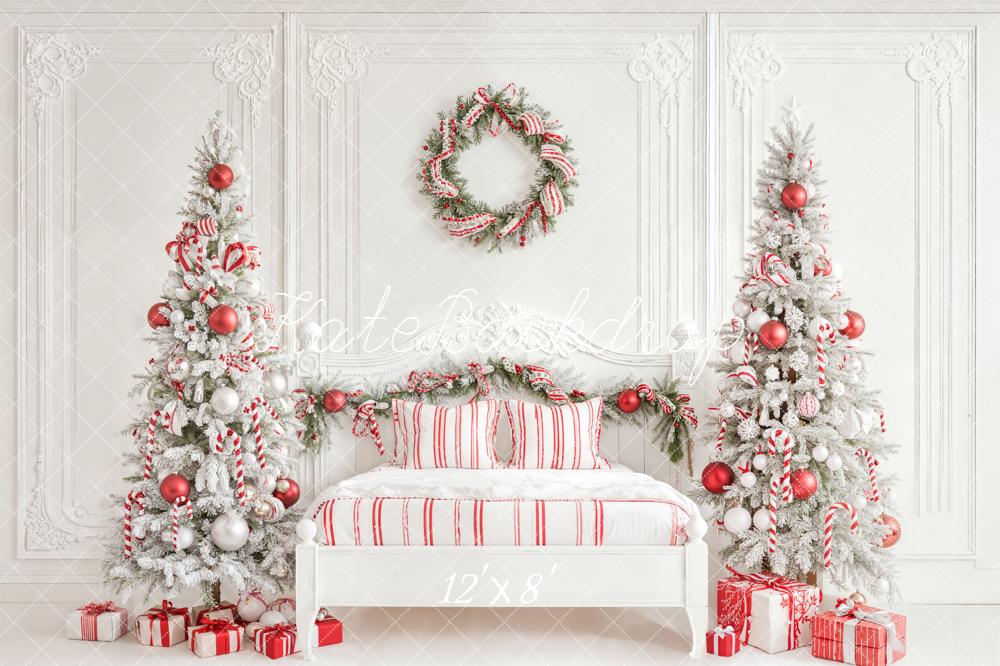 Kate Noël Sapin Lit Cadeaux Blanc Toile de fond conçue par Emetselch - Kate Backdrop FR