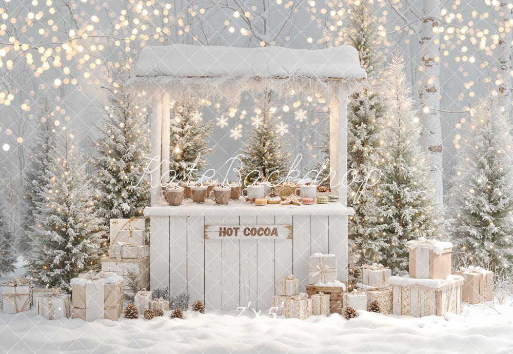 Kate Hiver Stand Chocolat Sapins Cadeaux Toile de fond conçue par Emetselch