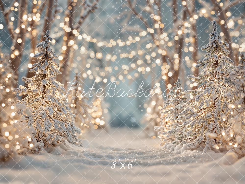 Kate Hiver Forêt Neige Lumières Toile de fond conçue par Emetselch - Kate Backdrop FR