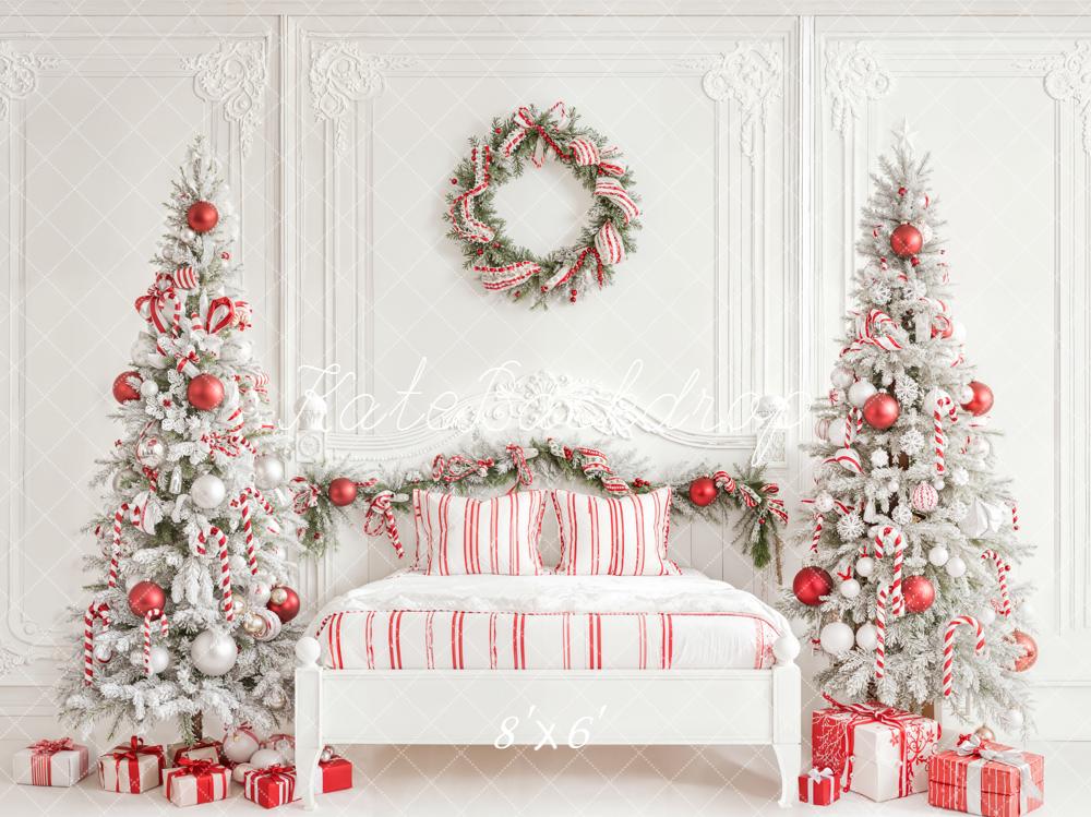 Kate Noël Sapin Lit Cadeaux Blanc Toile de fond conçue par Emetselch - Kate Backdrop FR