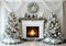 Kate Noël Cheminée Moderne Sapins Blanc Toile de fond conçue par Mini MakeBelieve - Kate Backdrop FR