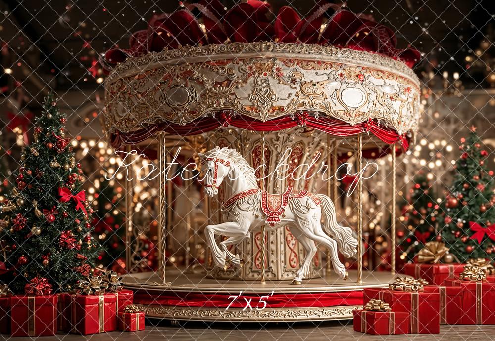 Kate Noël Carrousel Cadeaux Sapins Toile de fond conçue par Emetselch