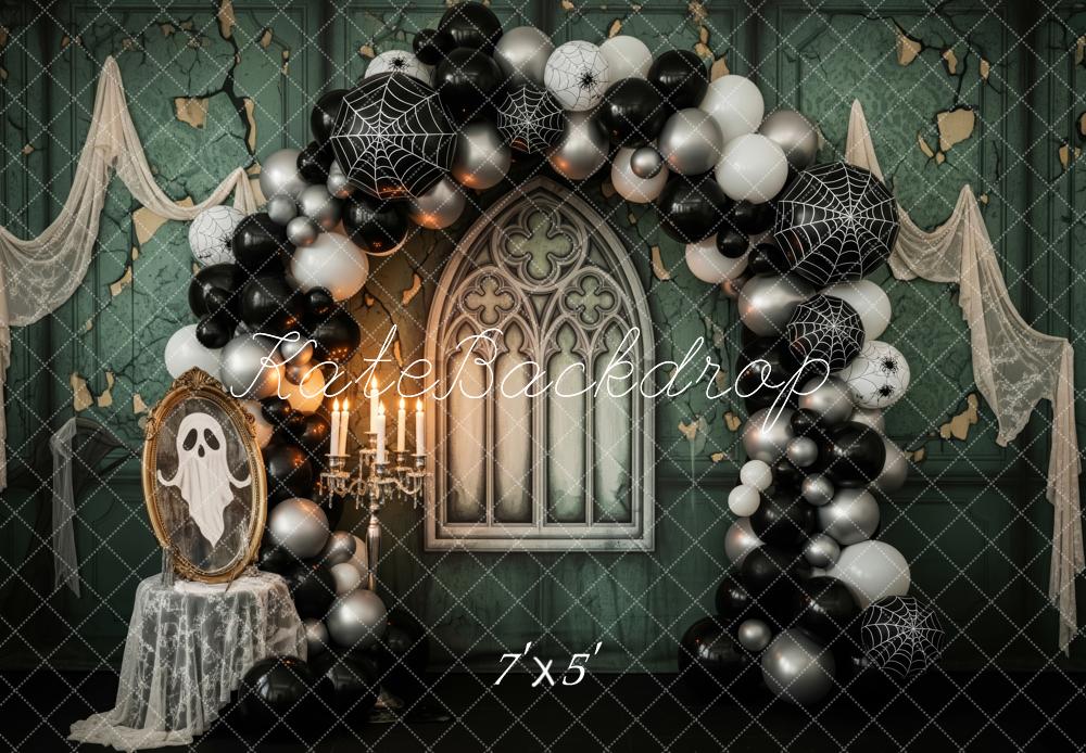 Kate Halloween Arche Ballons Toiles Araignées Toile de fond conçue par Patty Roberts