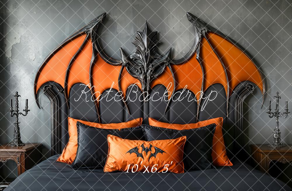 Kate Halloween Chauve-Souris Tête De Lit Toile de fond en Laine conçue par Emetselch - Kate Backdrop FR