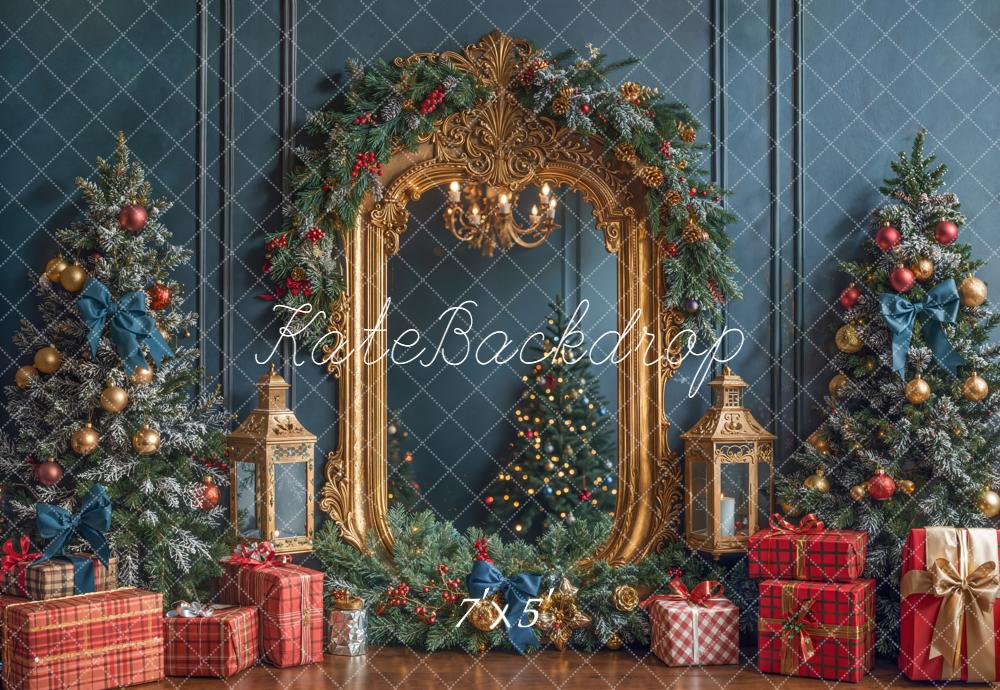 Kate Noël Sapins Présents Miroir Mur Rétro Toile de fond conçue par Emetselch - Kate Backdrop FR