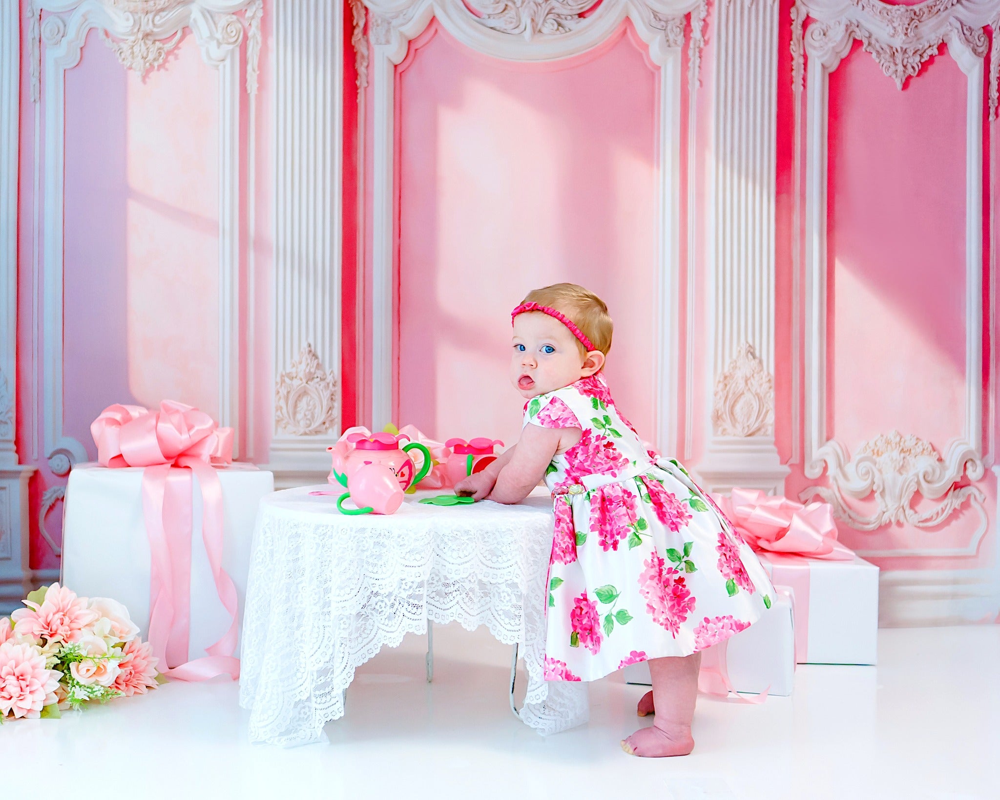 Kate Élégant Rose Mur Vintage Soleil Toile de fond conçue par Emetselch