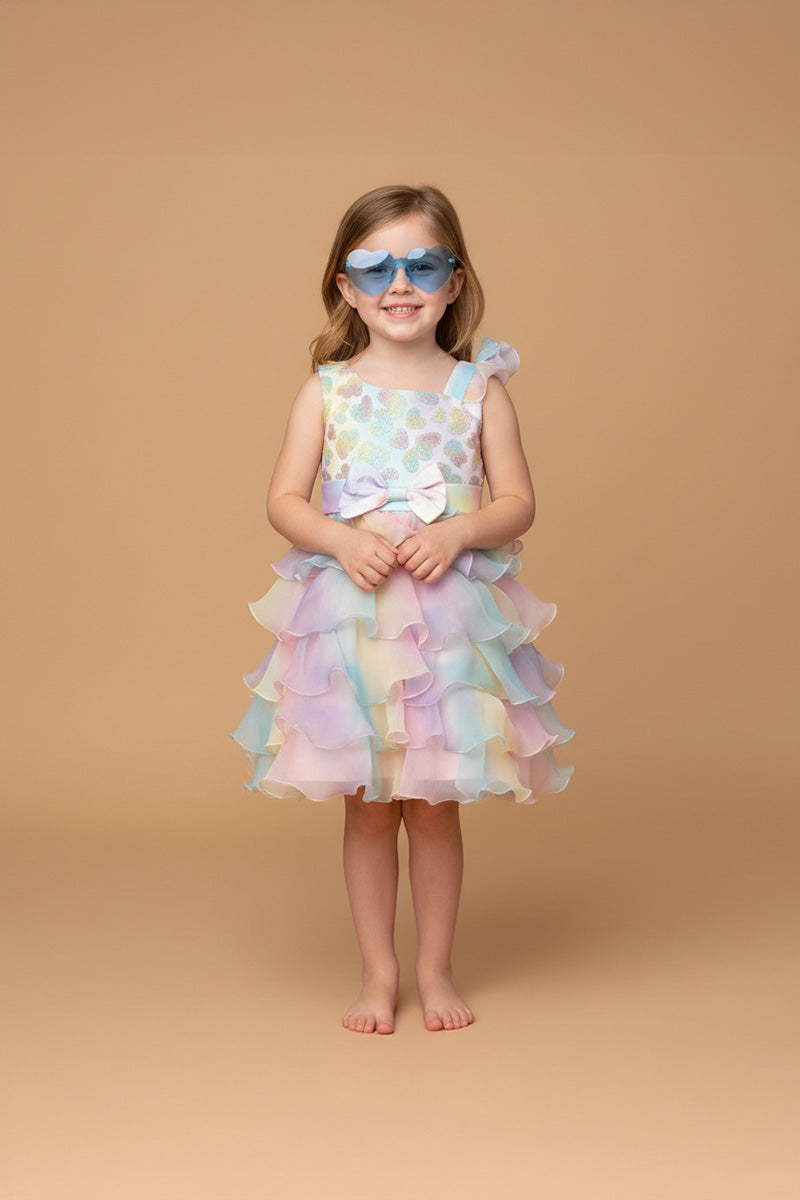 Kate Anniversaire Coloré Princesse Robe pour Enfants avec Lunettes - Kate Backdrop FR