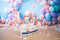 Kate Cake smash Mer Coloré Ballons Coquille Toile de fond conçue par Emetselch - Kate Backdrop FR
