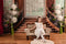 Kate Rétro Fenêtre Escalier Fleurs Printemps Toile de fond conçue par Mini MakeBelieve - Kate Backdrop FR