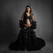 Kate Col en V Maille Manche mi-longue Longue Robe de Grossesse pour Séance Photo - Kate Backdrop FR