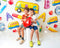 Kate Scolaire Ballons Alphabet Bus Toile de fond conçue par Emetselch
