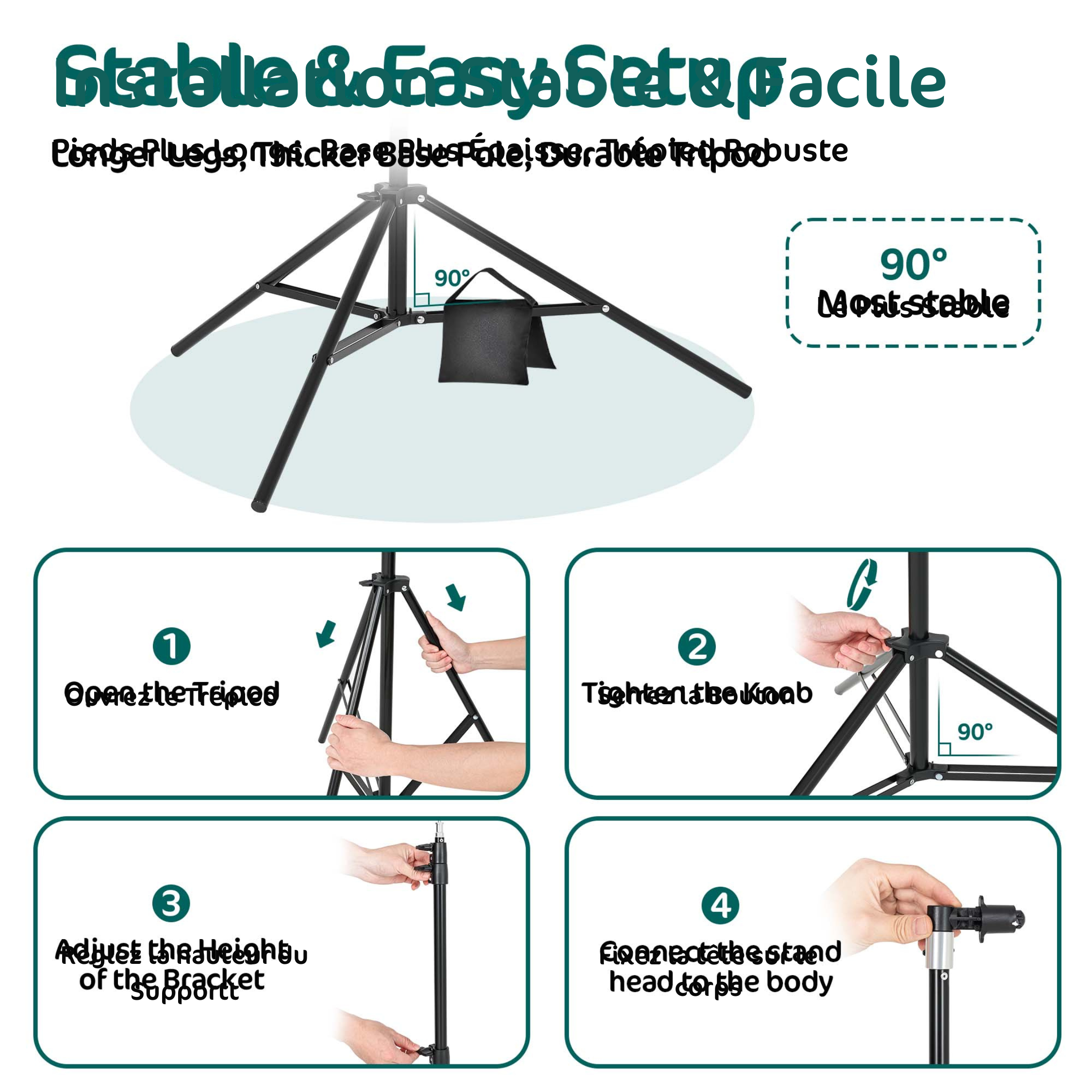 Kate Équipement Kit de Support de Fond Pop-Up Clip Stand pour les Studios Photo