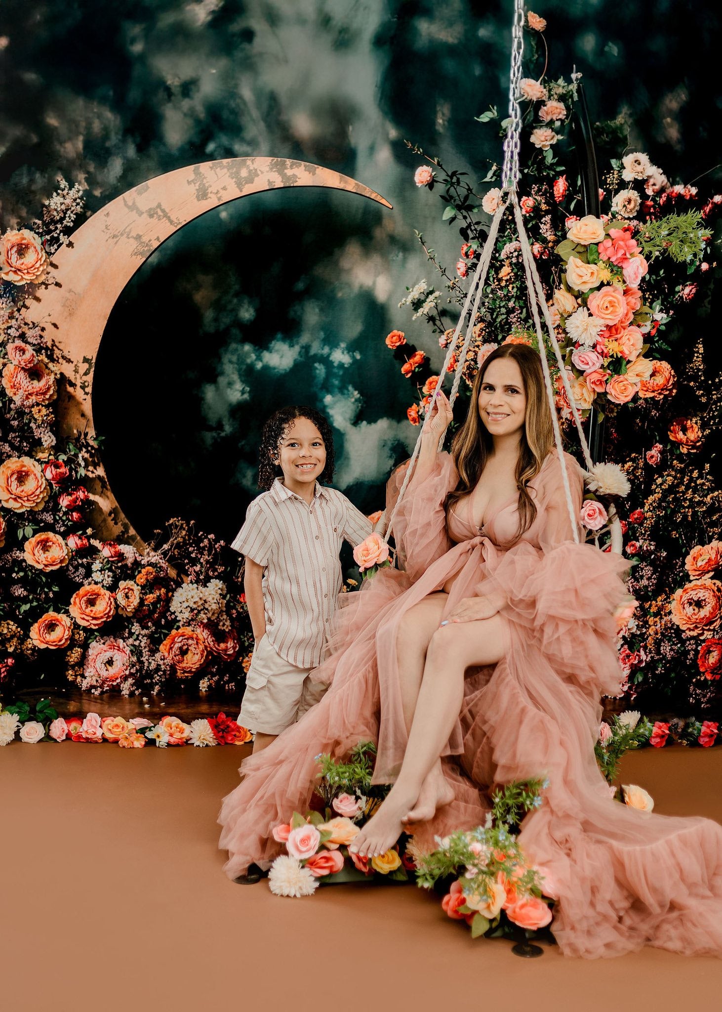 Kate Fête des mères Fleurs Croissant de Lune Toile de fond conçue par Emetselch - Kate Backdrop FR