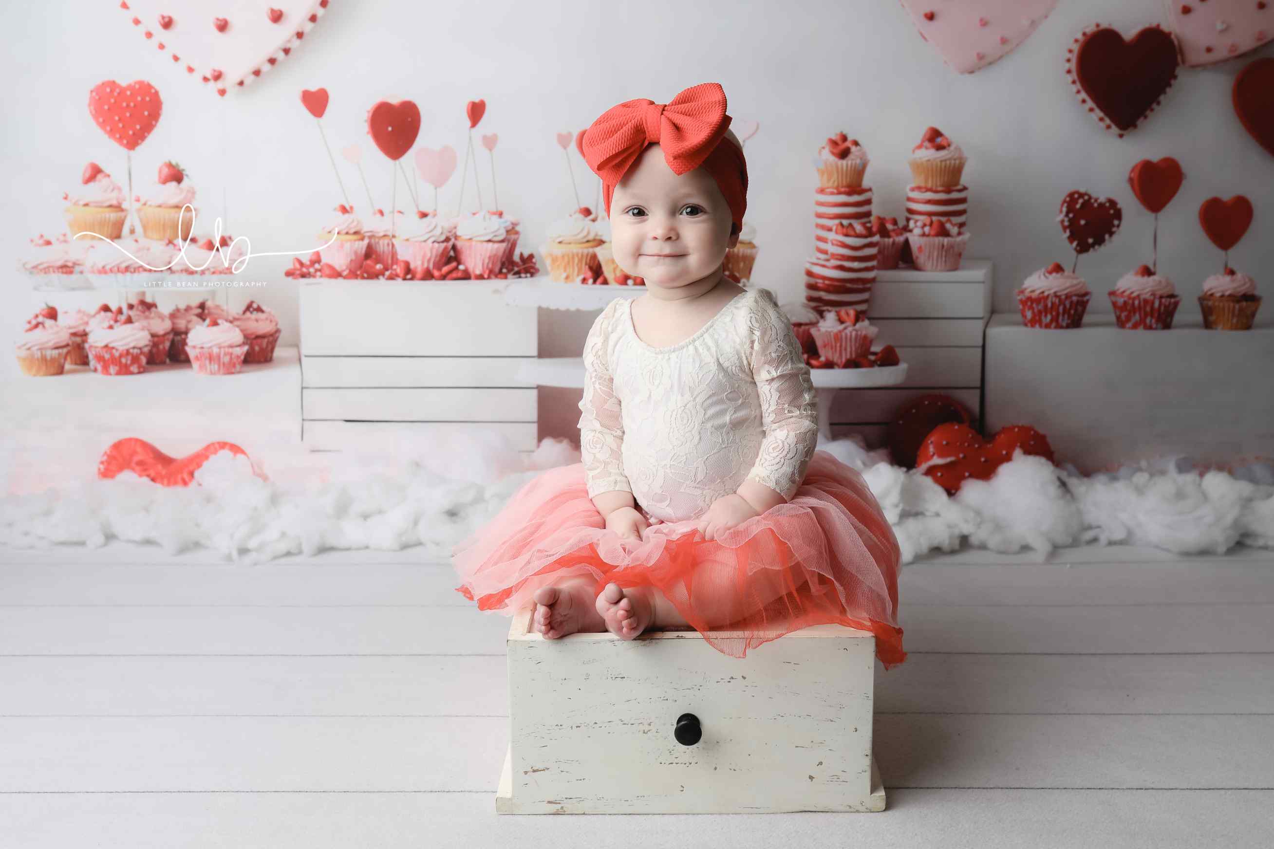 Kate Saint Valentin Petit Gâteau Dessert Rouge Toile de fond conçue par Emetselch - Kate Backdrop FR