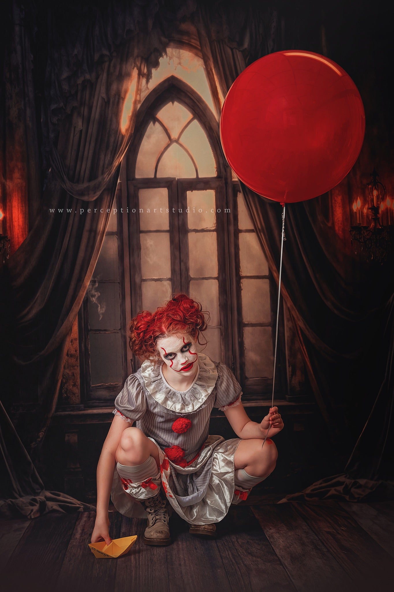 Kate Halloween Scène sombre Rideau Toile de fond conçue par Emetselch - Kate Backdrop FR