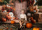 Kate Automne Citrouilles Fleurs Foin Toile de fond conçue par Emetselch