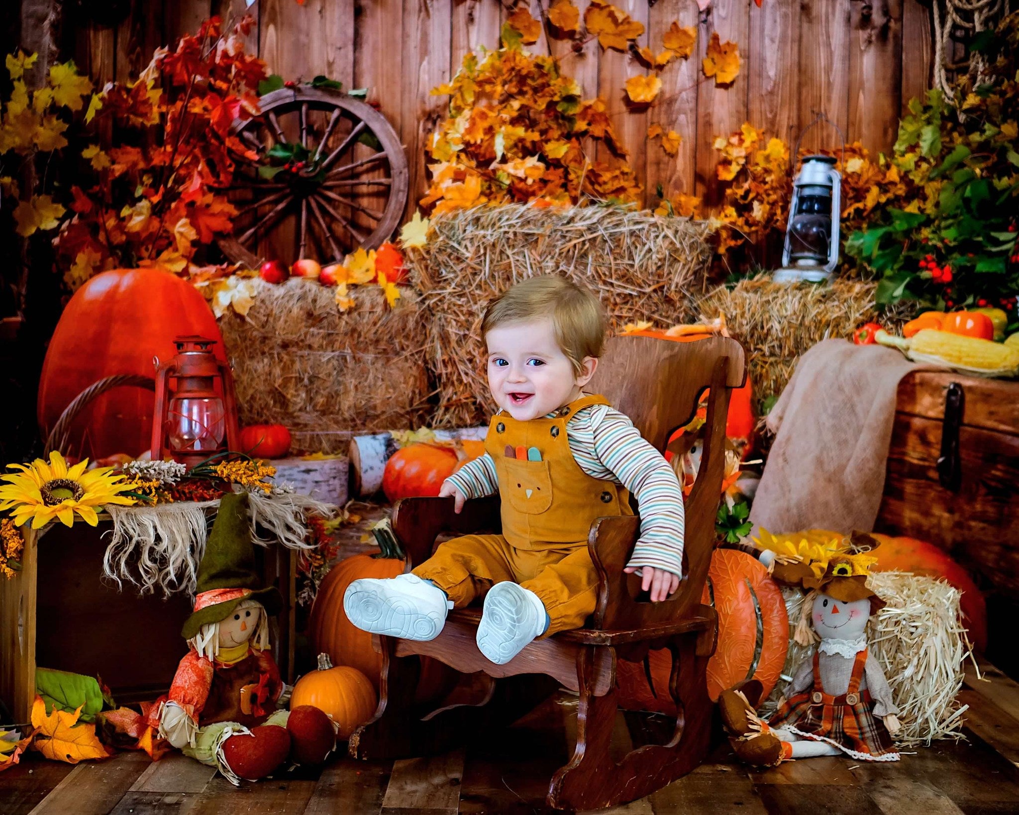 Kate Action de grâces Récolte Automne Citrouilles Toile de fond pour la photographie