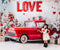 Kate Saint Valentin Camion Vintage Fleurs LOVE Toile de fond conçue par Patty Roberts - Kate Backdrop FR