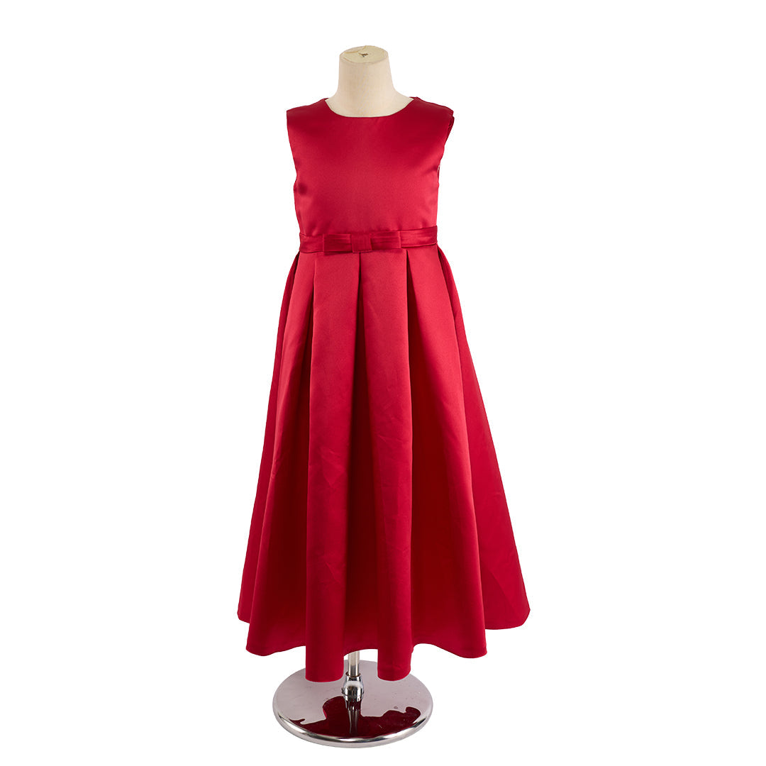 Kate Basique Satin Rouge Robe pour Enfants - Kate Backdrop FR