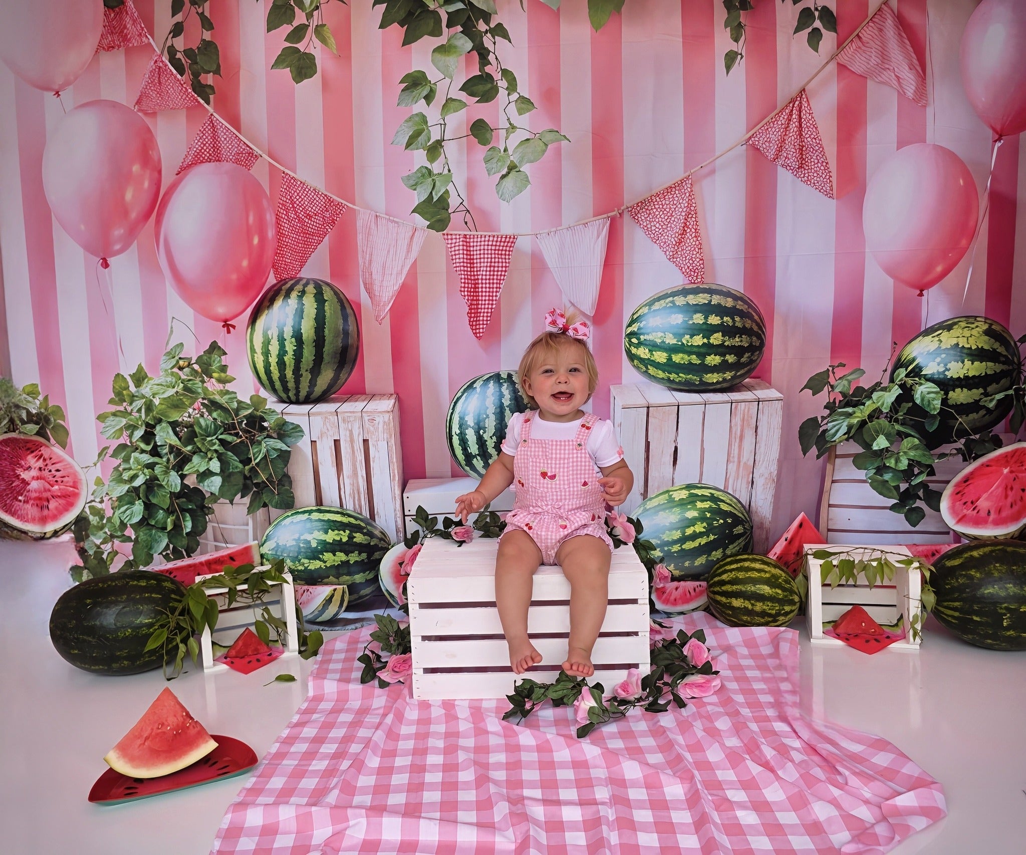 Kate Été Pastèque Anniversaire Rose Toile de fond conçue par Emetselch - Kate Backdrop FR